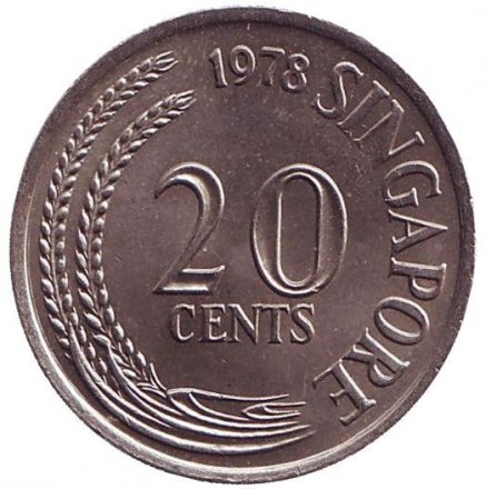 Сингапур 20 центов 1978 год - Рыба-меч