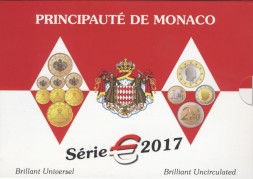 Евро серия Монако 2017 года (8 монет) в банковской упаковке