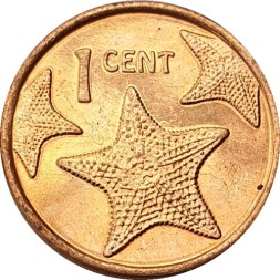 Багамские острова 1 цент 2014 год - Морская звезда