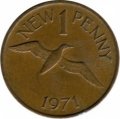 Гернси 1 новый пенни 1971 год - Северная олуша