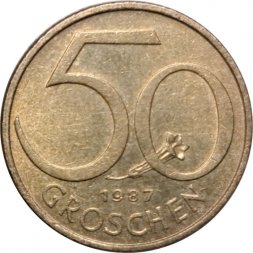 Австрия 50 грошей 1987 год