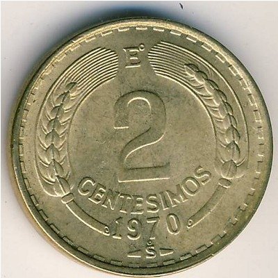 Чили 2 сентесимо 1970 год