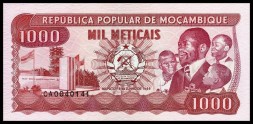 Мозамбик 1000 метикал 1989 год - Монумент ФРЕЛИМО. Самора Машел. Сбор урожая