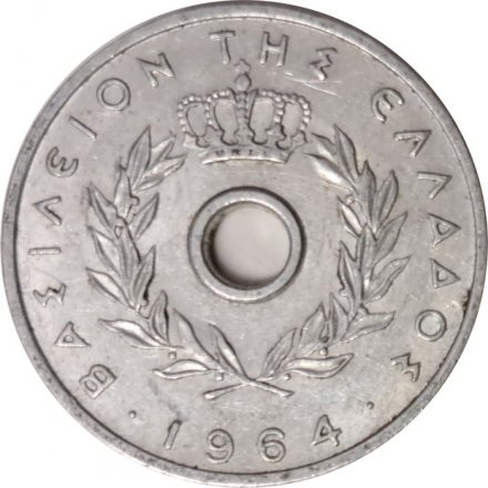 Греция 10 лепт 1964 год - Виноградная лоза