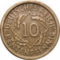 Веймарская республика 10 рейхспфеннигов 1924 год (F)