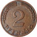 ФРГ 2 пфеннига 1968 год (G) (магнитная)