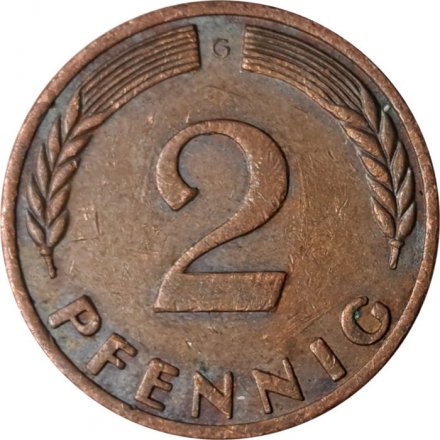 ФРГ 2 пфеннига 1968 год (G) (магнитная)