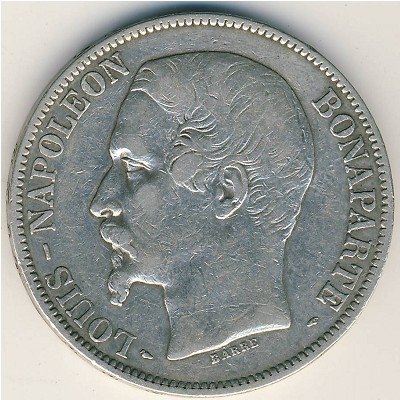 Франция 5 франков 1852 год