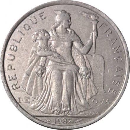 Французская Полинезия 5 франков 1987 год