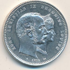 Дания 2 кроны 1892 год