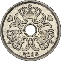 Дания 1 крона 2008 год