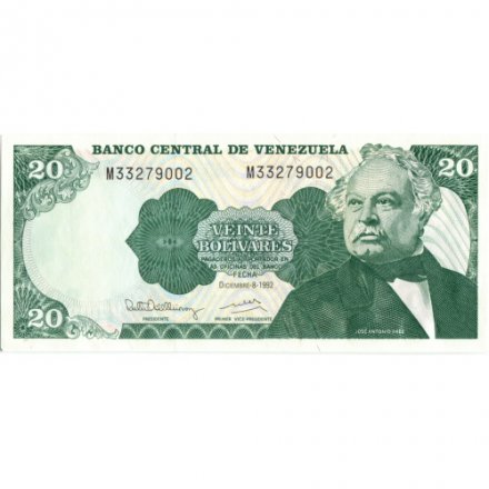 Венесуэла 20 боливаров 1992 год - UNC