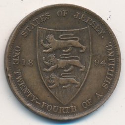 Джерси 1/24 шиллинга 1894 год