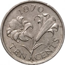 Бермудские острова 10 центов 1970 год