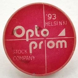 Значок Opto prom 93 Helsinki, stock company