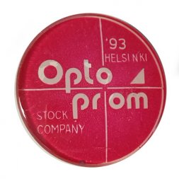 Значок Opto prom 93 Helsinki, stock company