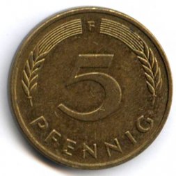 ФРГ 5 пфеннигов 1994 год - F