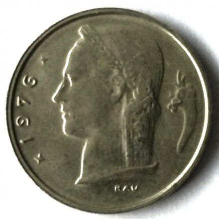 Бельгия 1 франк 1976 год BELGIQUE