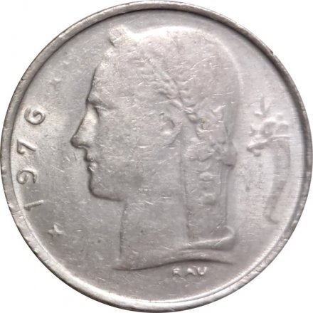 Бельгия 1 франк 1976 год BELGIQUE