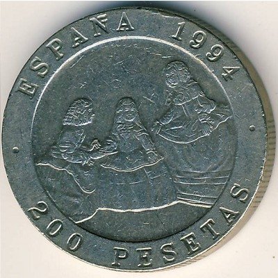 Испания 200 песет 1994 год - Веласкес и Гойя