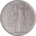 Италия 100 лир 1964 год Минерва