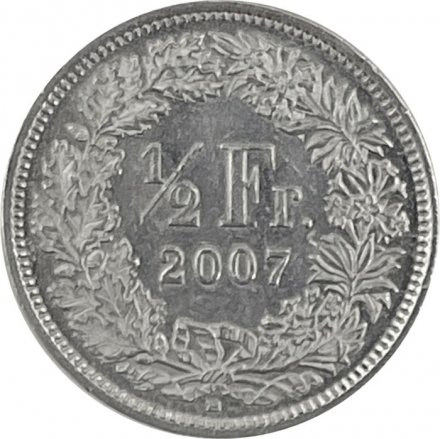 Швейцария 1/2 франка 2007 год