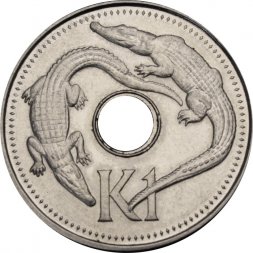 Папуа - Новая Гвинея 1 кина 2009 год - Крокодилы