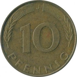 ФРГ 10 пфеннигов 1990 год (J)