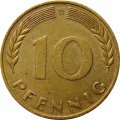 ФРГ 10 пфеннигов 1966 год - D