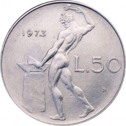 Италия 50 лир 1973 год - Вулкан