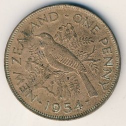 Новая Зеландия 1 пенни 1954 год