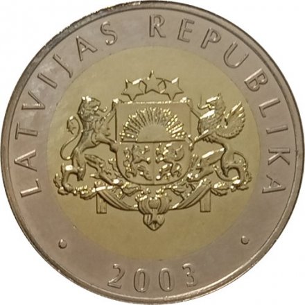 Латвия 2 лата 2003 год - Корова