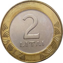 Литва 2 лита 2008 год