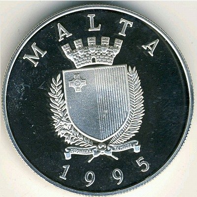 Мальта 5 лир 1995 год