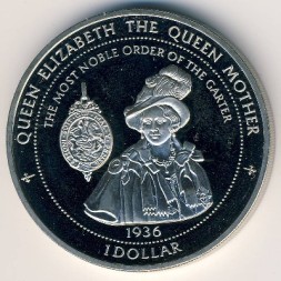 Острова Питкэрн 1 доллар 1997 год - 95 лет со дня рождения Королевы-матери