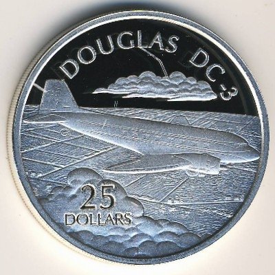 Соломоновы острова 25 долларов 2003 год - Самолёты. Douglas DC-3