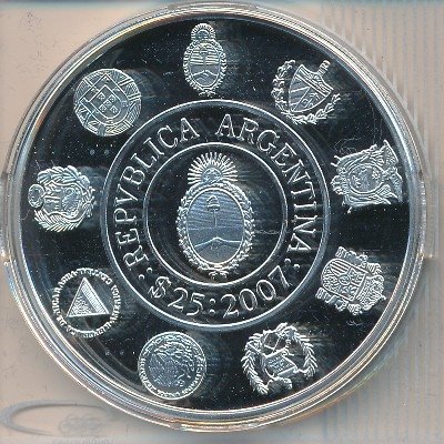 Аргентина 25 песо 2007 год