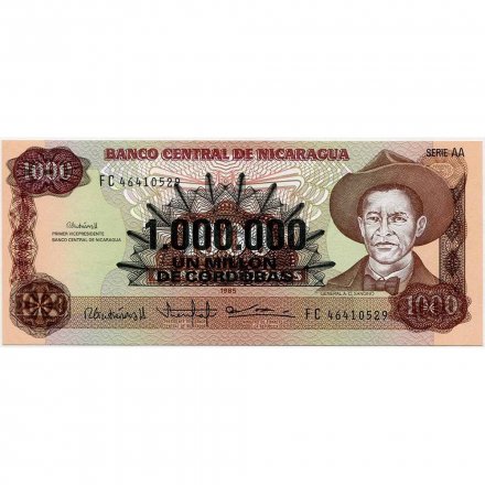 Никарагуа 1000000 кордоба на 1000 кордоб 1990 год - UNC