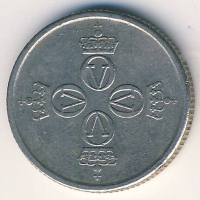 Норвегия 25 эре 1974 год - Король Улаф V