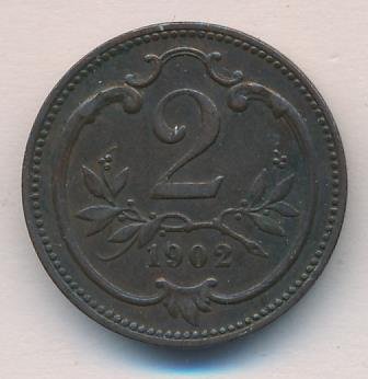 Австрия 2 геллера 1902 год - Герб