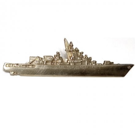 Знак нагрудный &quot;Командир корабля&quot; тяжелый, винтовой (серебристый)