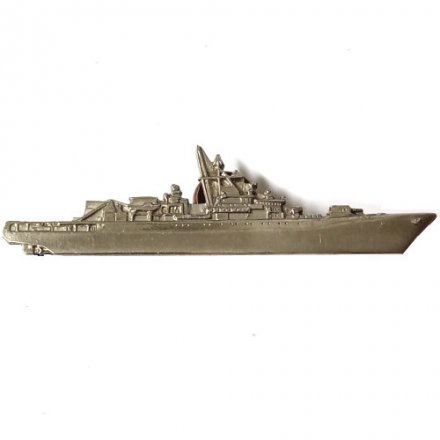 Знак нагрудный &quot;Командир корабля&quot; тяжелый, винтовой (серебристый)