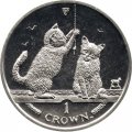 Остров Мэн 1 крона 2001 год - Сомалийская кошка (Медь-Никель)