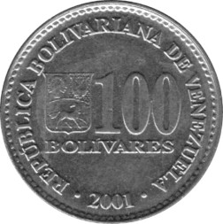 Венесуэла 100 боливар 2001 год - Симон Боливар