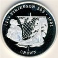 Остров Мэн 1/2 кроны 1997 год - Лейф Эрикссон