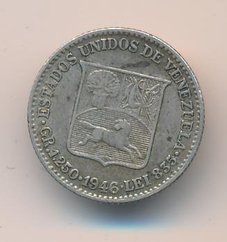 Венесуэла 1/4 боливара 1946 год