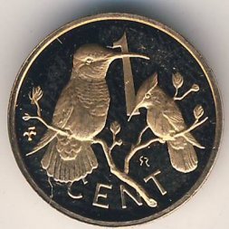 Виргинские острова 1 цент 1973 год - Колибри