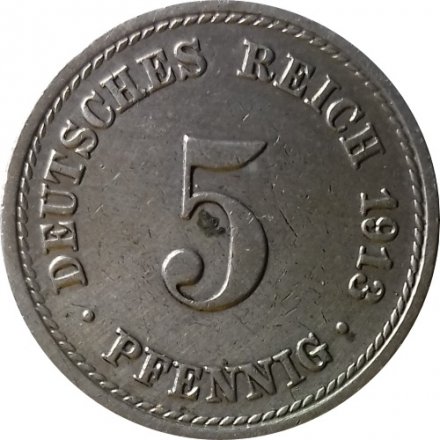 Германия 5 пфеннигов 1913 год (A)