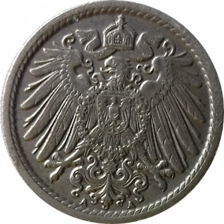 Германия 5 пфеннигов 1913 год (A)