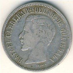Гватемала 2 реала 1861 год